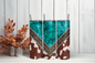 Turquoise & Cowhide Tumbler