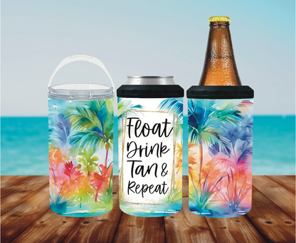 Float, Drink, Tan, Repeat Koozie