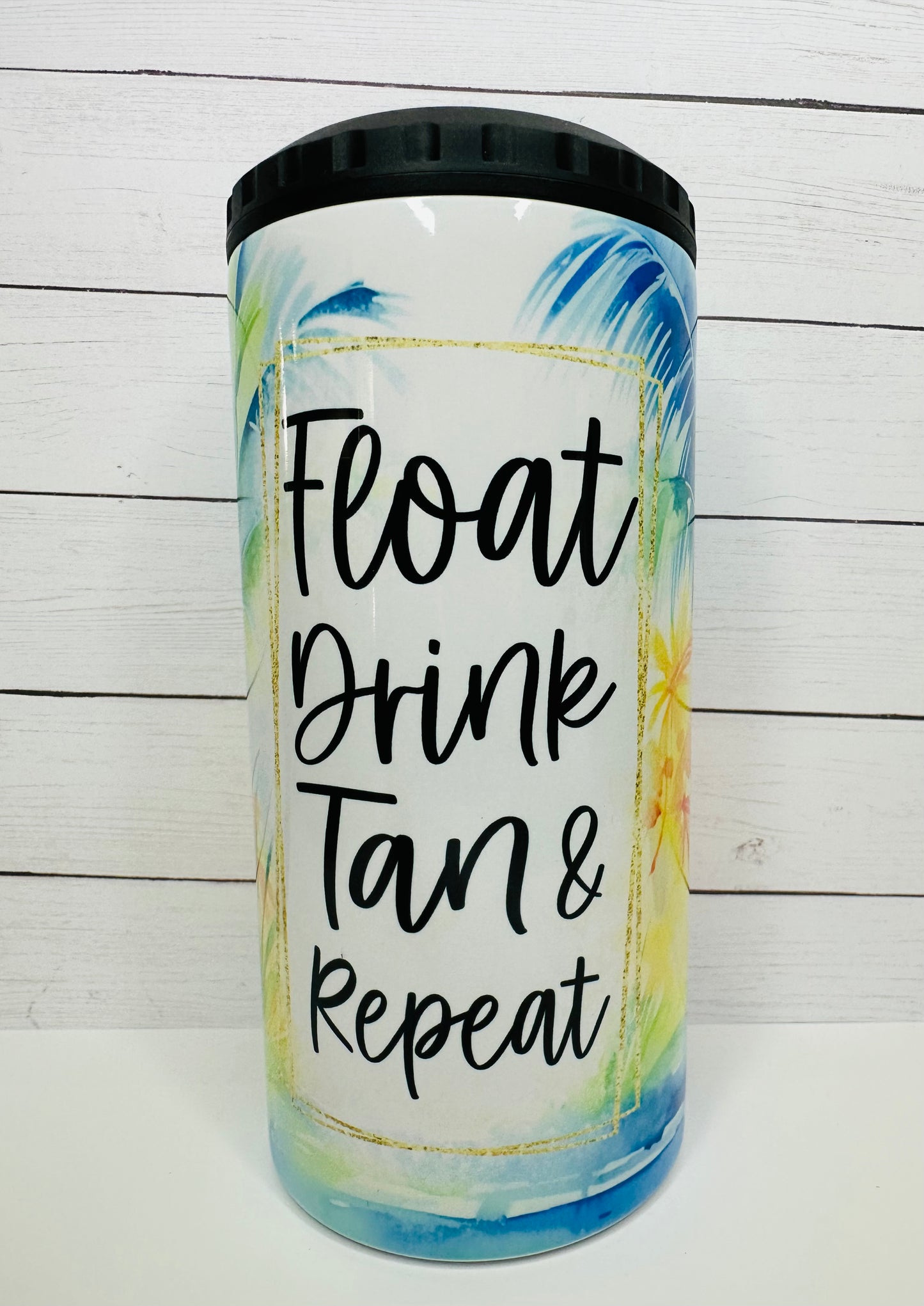 Float, Drink, Tan, Repeat Koozie