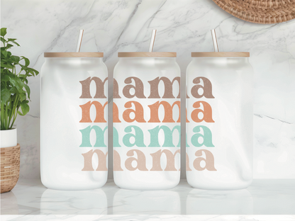 Mama Frosted Glass Can