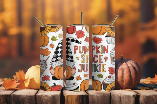 Gnome Pumpkin Spice Junkie Tumbler