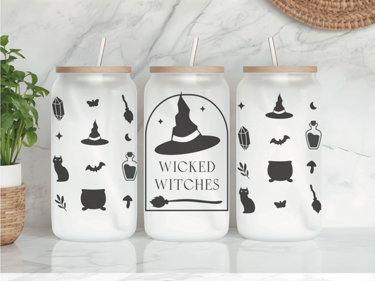 Wicked Witches Frosted Glass Can